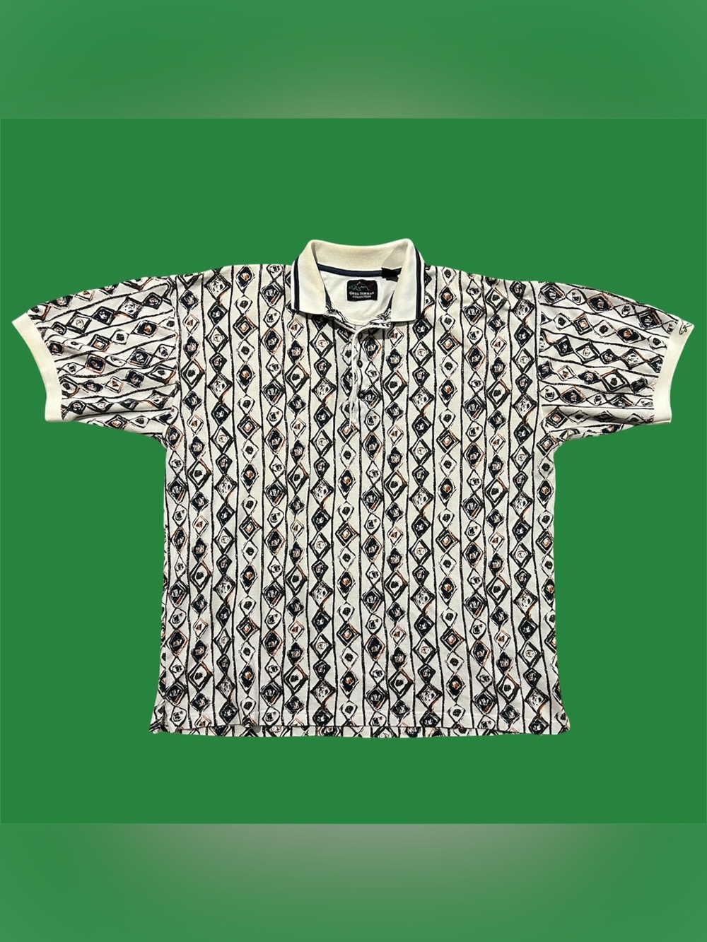Vintage Funky Polo - Greg Norman 100% Cotton Golf Shirt Size XL